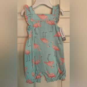 Carter's Flamingo Print Baby Outfit - Pink and Light Blue